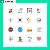 Set of 16 Vector Flat Colors on Grid for solution seo user idea paper Editable Pack of Creative Vector Design Elements