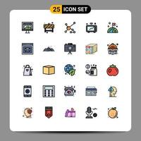 Set of 25 Modern UI Icons Symbols Signs for oven iot sign internet dna Editable Vector Design Elements