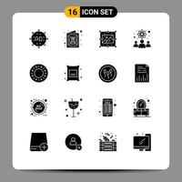 16 iconos creativos signos y símbolos modernos de científicos de donas investigadores creativos trabajadores del conocimiento elementos de diseño vectorial editables vector