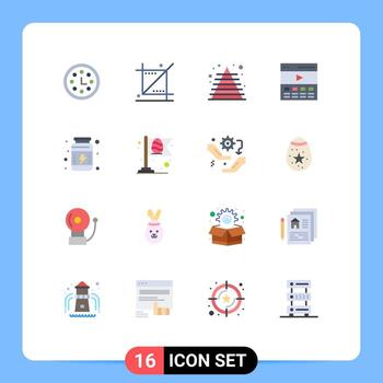 Stock Vector Icon Pack of 16 Line Signs and Symbols for user hero tools header pyramid Editable Pack of Creative Vector Design Elements