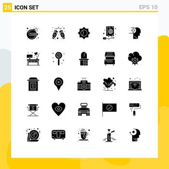 conjunto de 25 iconos de ui modernos símbolos signos para autismo globo vino web mouse elementos de diseño vectorial editables vector
