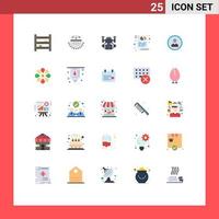 Set of 25 Modern UI Icons Symbols Signs for security policy structure data technology Editable Vector Design Elements