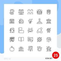 Line Pack of 25 Universal Symbols of cloud newsletter district news real Editable Vector Design Elements