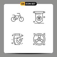 4 Line concept for Websites Mobile and Apps bicycle nature nuts eco 93 Editable Vector Design Elements