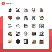 Universal Icon Symbols Group of 25 Modern Filled line Flat Colors of investment plus calendar phone schedule Editable Vector Design Elements