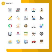 25 Universal Flat Color Signs Symbols of business people earring boy avatar Editable Vector Design Elements