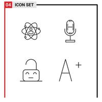 Universal Icon Symbols Group of 4 Modern Filledline Flat Colors of development mic person talent control Editable Vector Design Elements