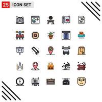 Set of 25 Modern UI Icons Symbols Signs for midi controller internet love table Editable Vector Design Elements