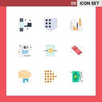 Stock Vector Icon Pack of 9 Line Signs and Symbols for file privacy art policy cookies Editable Vector Design Elements