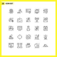 Modern Set of 25 Lines and symbols such as information call folder travel holidays Editable Vector Design Elements