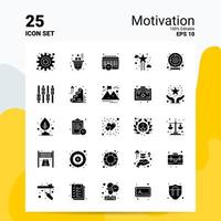 25 Motivation Icon Set 100 Editable EPS 10 Files Business Logo Concept Ideas Solid Glyph icon design vector