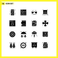 Set of 16 Modern UI Icons Symbols Signs for reload app eye resize editing Editable Vector Design Elements