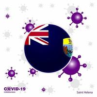 Pray For Saint Helena COVID19 Coronavirus Typography Flag Stay home Stay Healthy Take care of your own health vector