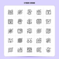 OutLine 25 Cyber Crime Icon set Vector Line Style Design Black Icons Set Linear pictogram pack Web and Mobile Business ideas design Vector Illustration