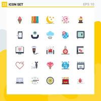 Universal Icon Symbols Group of 25 Modern Flat Colors of cake pin documents love weather Editable Vector Design Elements