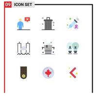 Set of 9 Modern UI Icons Symbols Signs for industrial cross garbage bridge health Editable Vector Design Elements