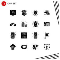 16 Creative Icons Modern Signs and Symbols of vehicles air water ambulance chopper Editable Vector Design Elements