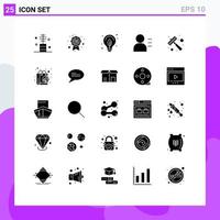 25 Creative Icons Modern Signs and Symbols of meat hammer energy persona education Editable Vector Design Elements