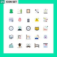 conjunto de 25 iconos de interfaz de usuario modernos símbolos signos de dinero cookies instantáneas finanzas reloj de mano elementos de diseño vectorial editables vector