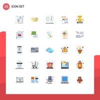 Stock Vector Icon Pack of 25 Line Signs and Symbols for space exoskeleton thermometer holiday growth learning Editable Vector Design Elements