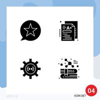 User Interface Pack of 4 Basic Solid Glyphs of bubble coding multimedia a develop Editable Vector Design Elements