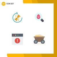 4 Thematic Vector Flat Icons and Editable Symbols of puzzle alert puzzle egg mac Editable Vector Design Elements