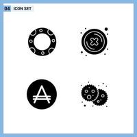 4 Creative Icons Modern Signs and Symbols of insurance austral close button bread Editable Vector Design Elements