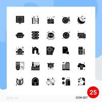 Solid Glyph Pack of 25 Universal Symbols of therm energy mathematics ecology prize Editable Vector Design Elements