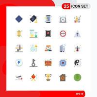 25 Thematic Vector Flat Colors and Editable Symbols of birthday design paint computer list Editable Vector Design Elements