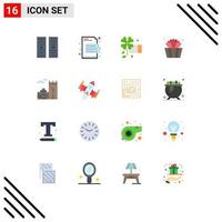 Modern Set of 16 Flat Colors and symbols such as spacecraft brick anemone wall sauna Editable Pack of Creative Vector Design Elements