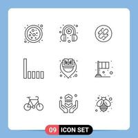 9 Thematic Vector Outlines and Editable Symbols of location book chain signal connection Editable Vector Design Elements