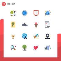 Universal Icon Symbols Group of 16 Modern Flat Colors of sound space support science physics Editable Pack of Creative Vector Design Elements