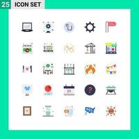 Pack of 25 Modern Flat Colors Signs and Symbols for Web Print Media such as joystick event square calendar paragraph Editable Vector Design Elements