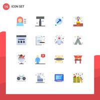 16 Creative Icons Modern Signs and Symbols of web page direction podium feminism Editable Pack of Creative Vector Design Elements