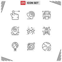 Modern Set of 9 Outlines and symbols such as firework wifi office iot internet Editable Vector Design Elements