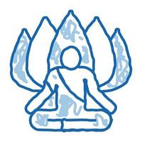 chamán de meditación doodle icono dibujado a mano ilustración vector