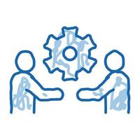 partnership solutions doodle icon hand drawn illustration vector