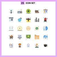 Modern Set of 25 Flat Colors and symbols such as chart fireplace connection countryside horror Editable Vector Design Elements