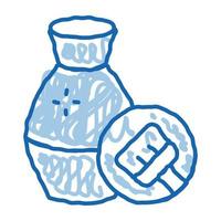 clay vase cleansing doodle icon hand drawn illustration vector