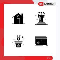 4 Creative Icons Modern Signs and Symbols of building energy family podium plug Editable Vector Design Elements