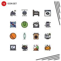 Set of 16 Modern UI Icons Symbols Signs for enlarge programing bed page design Editable Creative Vector Design Elements