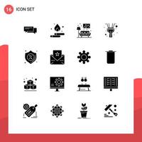 Universal Icon Symbols Group of 16 Modern Solid Glyphs of torch flash spring image living Editable Vector Design Elements