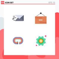 Universal Icon Symbols Group of 4 Modern Flat Icons of email stadium ecommerce product track Editable Vector Design Elements