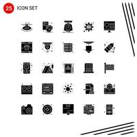 25 Thematic Vector Solid Glyphs and Editable Symbols of app css implementation cog volume Editable Vector Design Elements