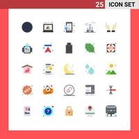 Universal Icon Symbols Group of 25 Modern Flat Colors of care tower screen canada architecture and city Editable Vector Design Elements