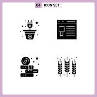 User Interface Pack of Basic Solid Glyphs of energy website power develop education Editable Vector Design Elements