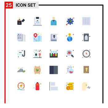 conjunto de pictogramas de 25 colores planos simples de proceso fijo desarrollo del paciente personas elementos de diseño vectorial editables vector
