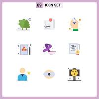 Pack of 9 creative Flat Colors of billiards billiard page snooker opinion Editable Vector Design Elements