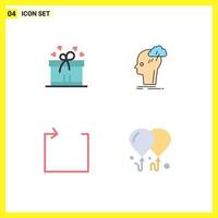 Modern Set of 4 Flat Icons and symbols such as gift loop brainstorm idea balloon Editable Vector Design Elements