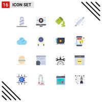 paquete de iconos de vector de stock de 16 signos y símbolos de línea para el rodillo de pan de vidrio de nube nublada para hornear paquete editable de elementos de diseño de vector creativo